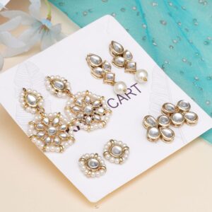 Set of 4 Gold-Plated Classic Studs Earrings