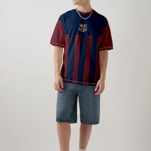 Men Barcelona Printed Graphic Oversized T-Shirt