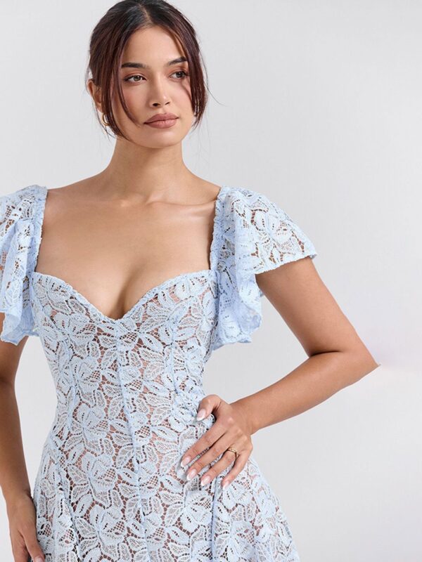 Flutter Sleeve Fit & Flare Midi Dress - Image 2