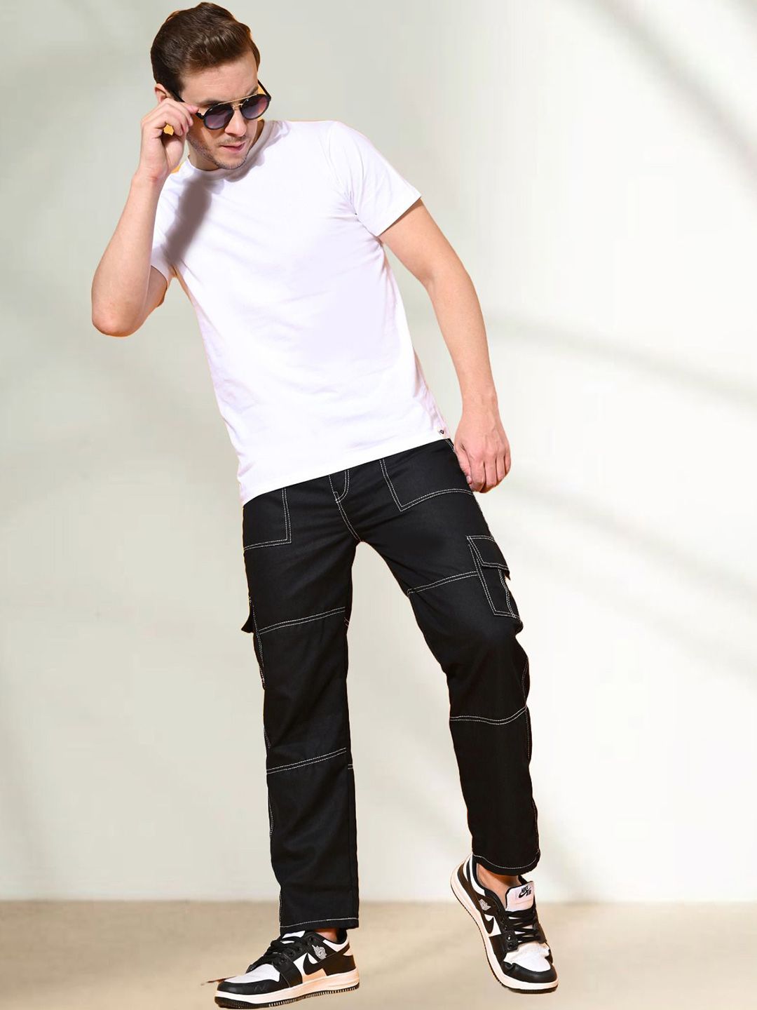 Men Classic Straight Fit Cargo Styles Jeans