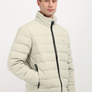 Men Solid Windcheater Puffer Jacket