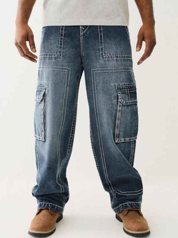 Men Mid Rise Oversize Fit Cargo Jeans