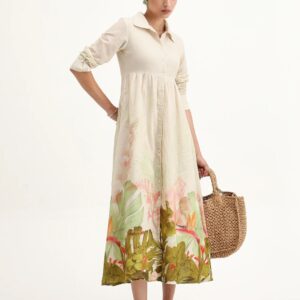 Women Tropical Printed Fit - Flare Dress