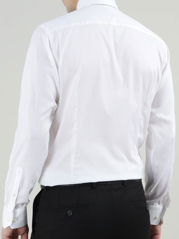 Men Slim Fit Spread Collar Solid Cotton Formal Shirt - Image 4