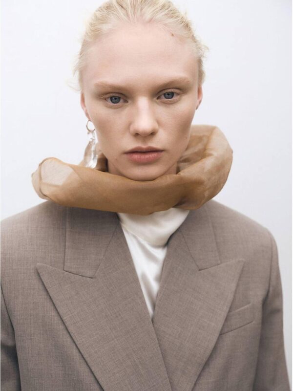 Straight Double-Breasted Structured Blazer - Image 2