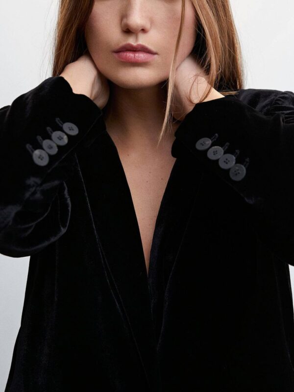 Velvet Finish Blazer - Image 3
