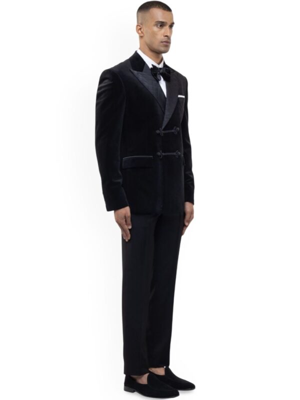 Velvet Peak Lapel Double Breasted Tuxedo Set - Image 2