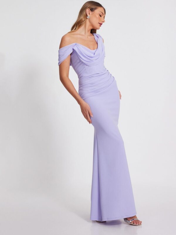 Women Cowl Neck Bodycon Maxi Dress - Image 2