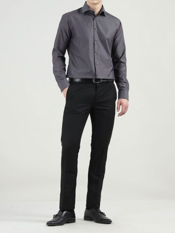 Men Slim Fit Spread Collar Solid Cotton Formal Shirt - Image 4