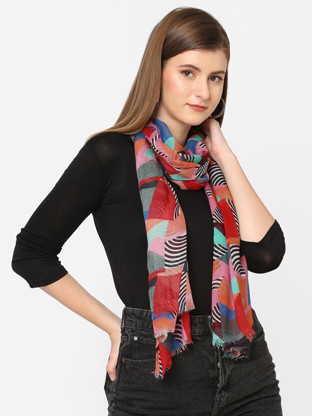 Cloth Haus India Women Multicoloured Printed Scarf - Image 3