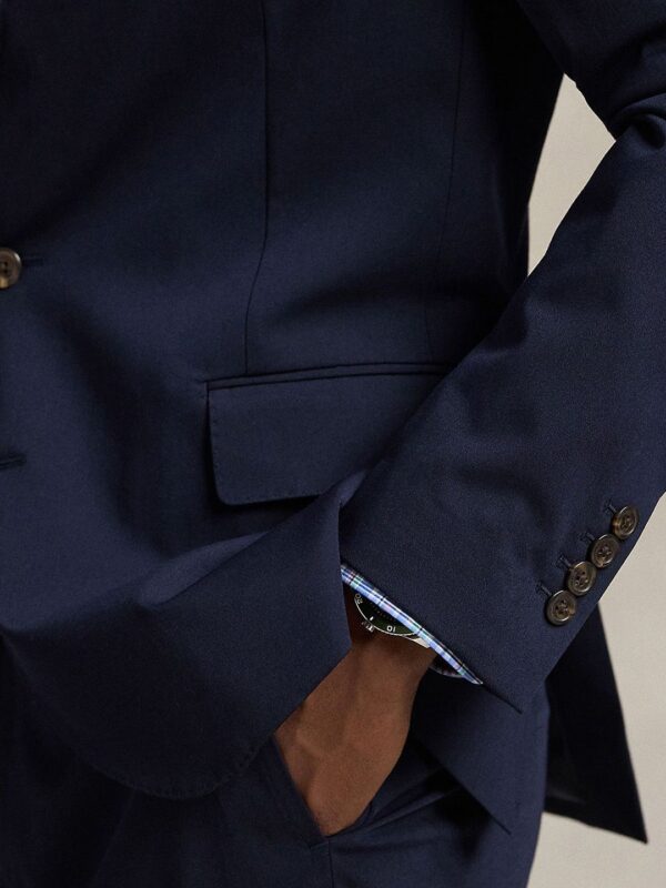 Men Solid Twill Single Breasted Blazer - Image 3