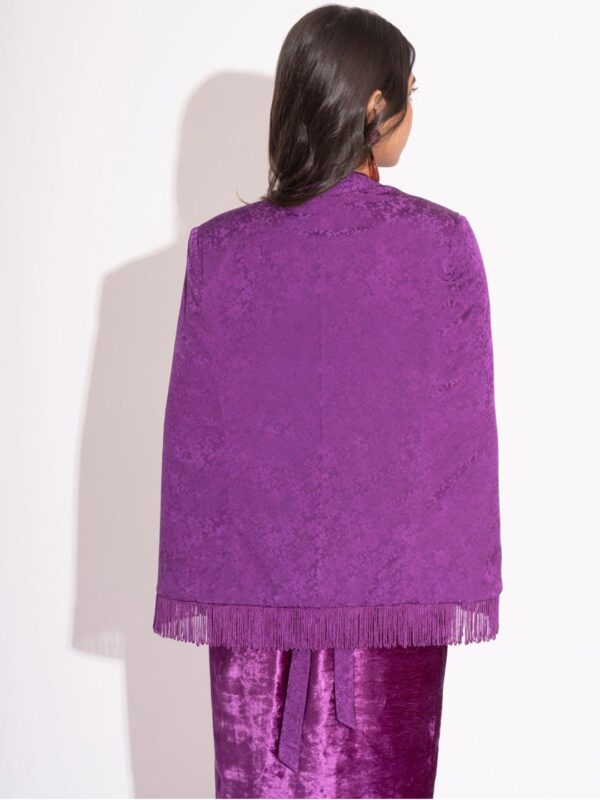 Women Mandarin Collar Floral Printed Formal Tailored Jacket - Image 2