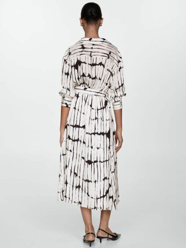 Printed Belted Shirt Midi Dress - Image 2