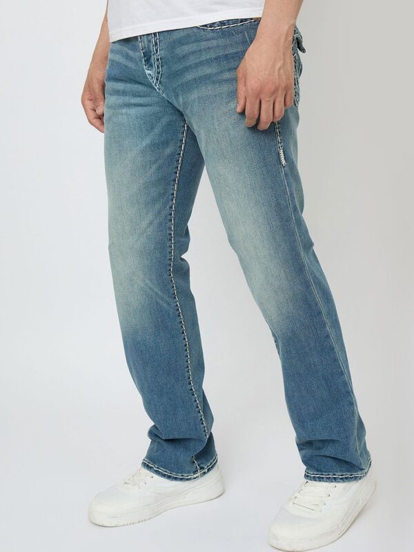 Men Straight Fit Mid-Rise Heavy Fade Jeans - Image 3