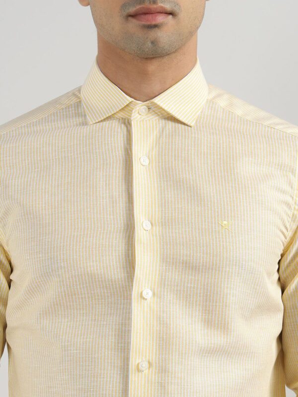 Striped Spread Collar Long Sleeves Shirt - Image 2
