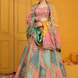 Embellished Mirror Work Ready to Wear Lehenga & Blouse With Dupatta
