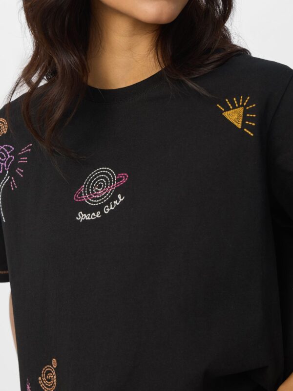 Women Graphic Printed Round Neck Cotton Oversized Fit T-shirt - Image 3