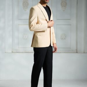Men Self-Design Single Breasted Blazer
