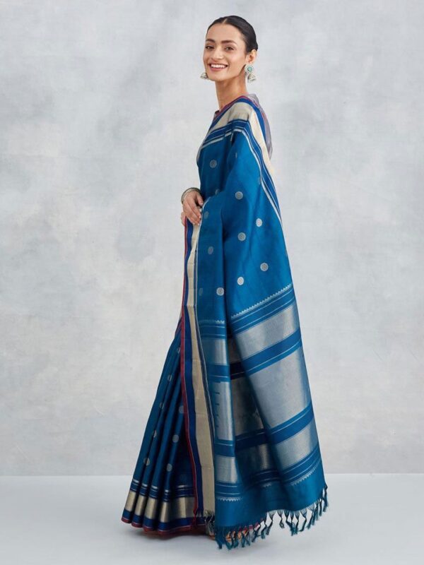 Women Woven Design Zari Silk Blend Saree - Image 4
