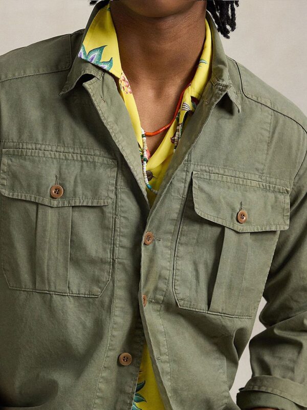 Men Spread Collar Solid Cotton Casual Shirt - Image 3