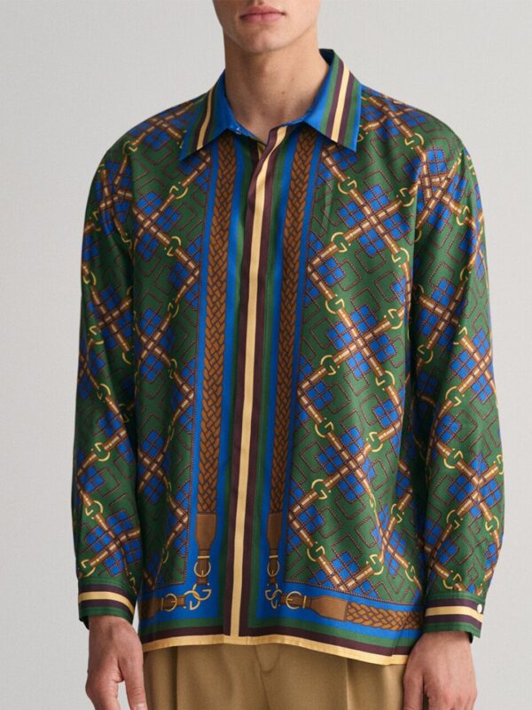 Men Printed Spread Collar Shirt