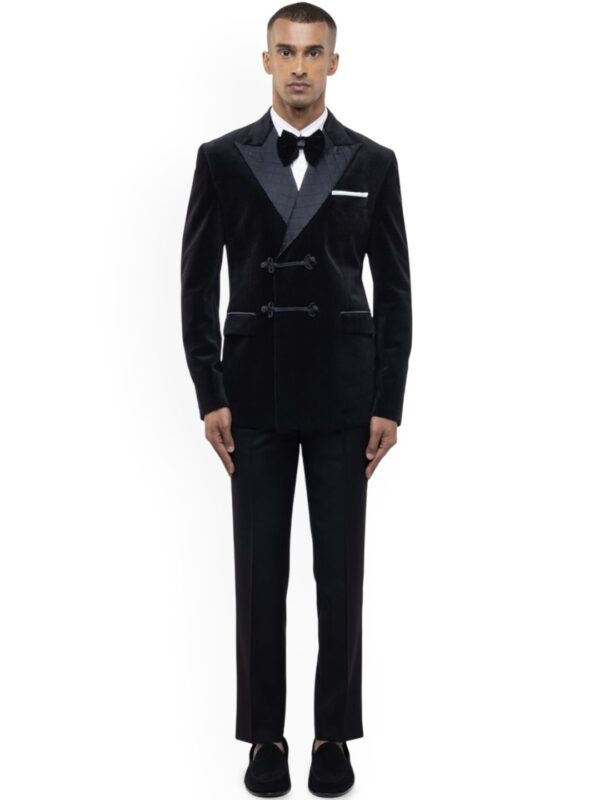 Velvet Peak Lapel Double Breasted Tuxedo Set