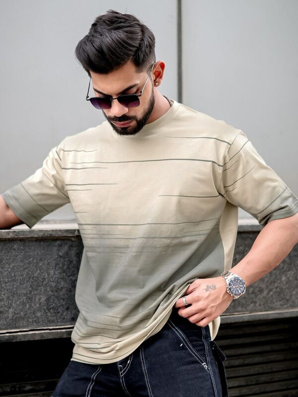 Striped Round Neck T-shirt - Image 3