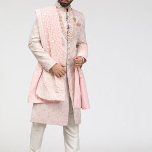 Embroidered Art Silk Traditional Sherwani Set