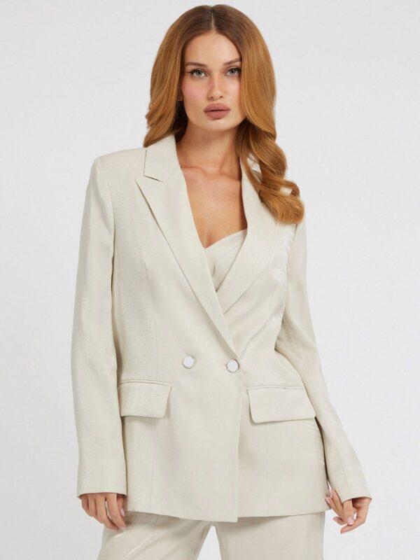 Peaked Lapel Double-Breasted Casual Blazer