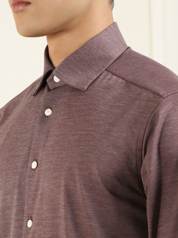 Men Brown Solid Comfort Casual Shirt - Image 3