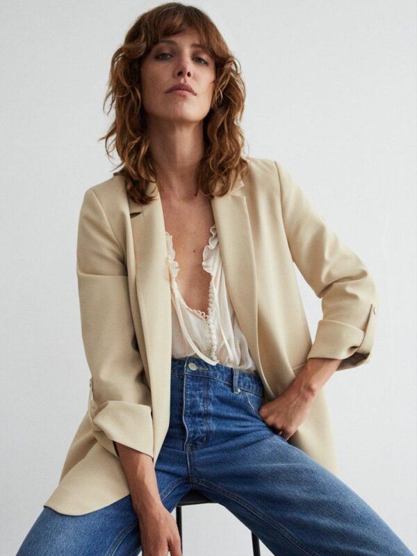 Relaxed Fit Front-Open Blazer - Image 3