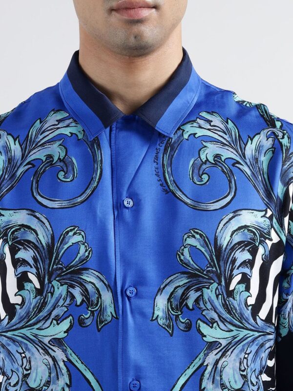 Men Floral Printed Cuban Collar Casual Shirt - Image 2