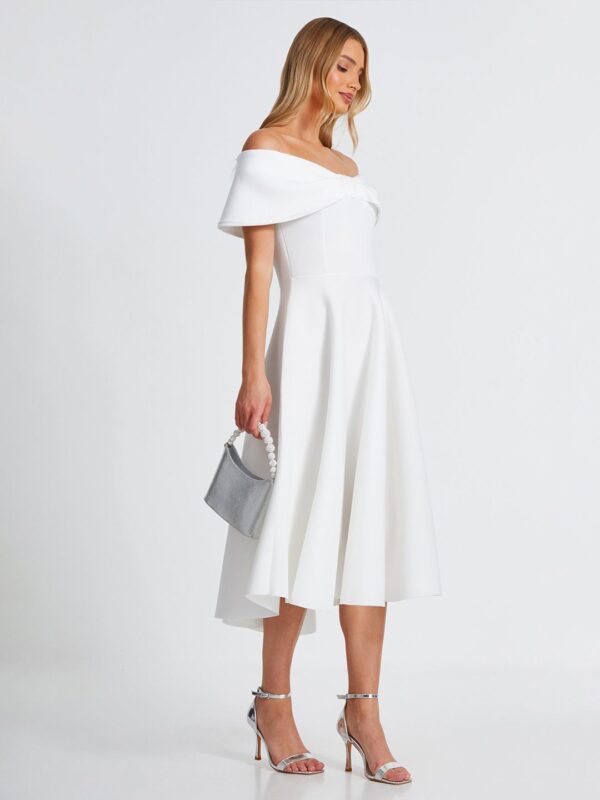 QUIZ Women Off-Shoulder Fit & Flare Midi Dress - Image 3