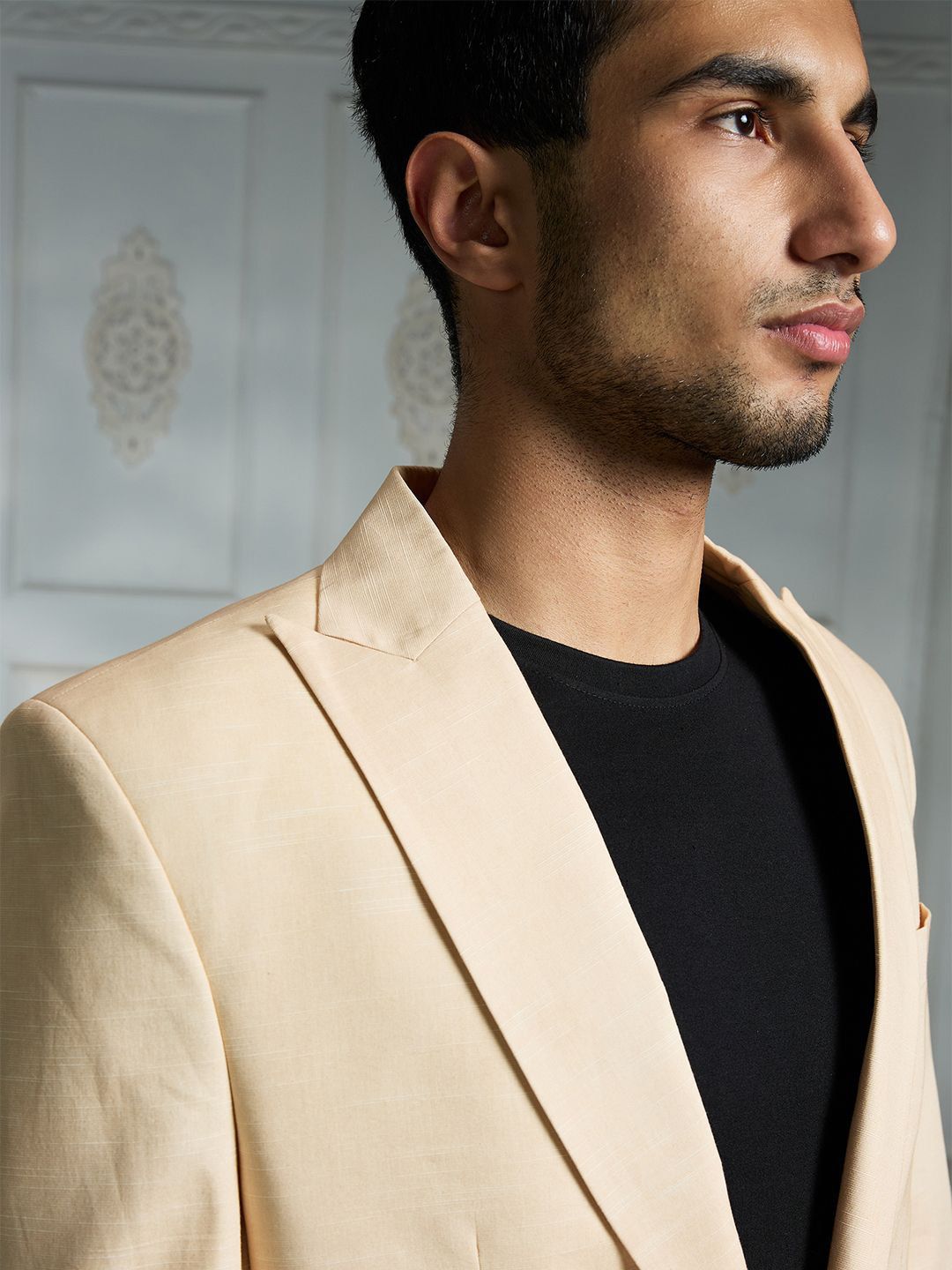 Men Self-Design Single Breasted Blazer - Image 2