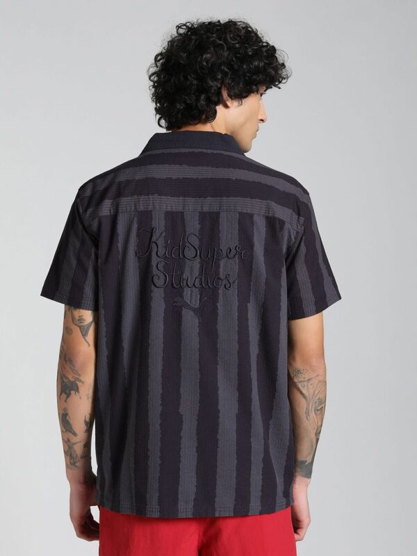 Kidsuper Men Striped Embroidered Pure Cotton Relaxed Fit Shirt - Image 3