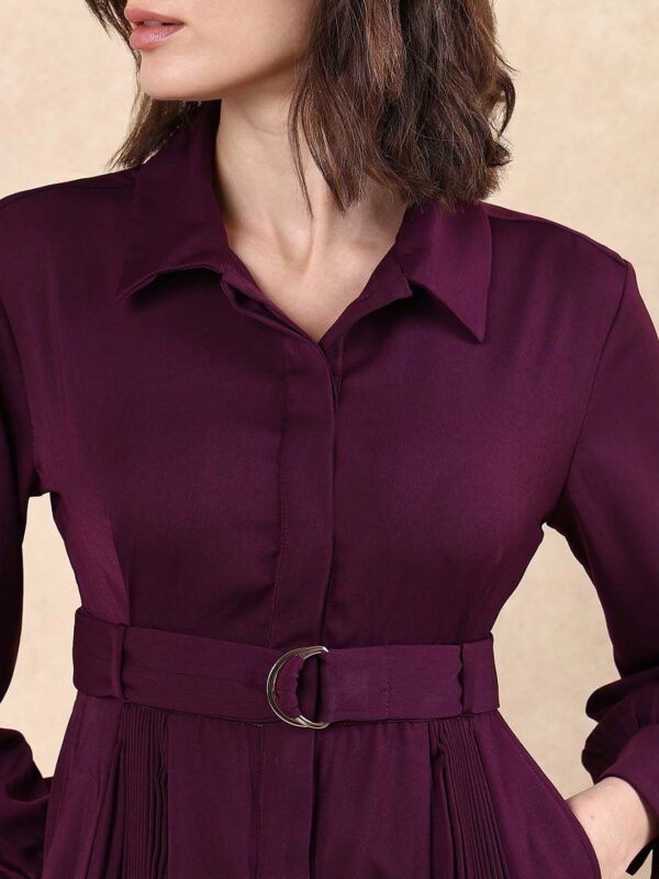 Women Pleated Fit & Flare Maxi Dress - Image 2