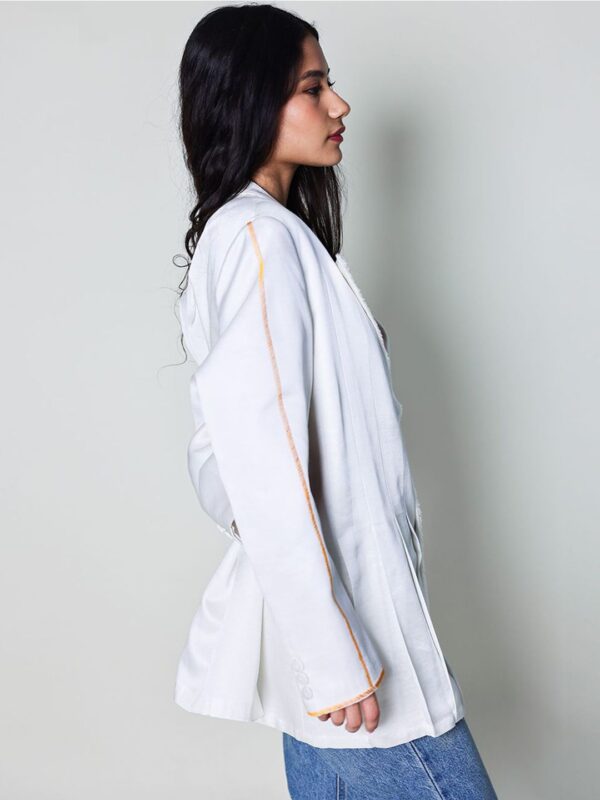 Printed Oversized-Fit Single Breasted Blazer - Image 2