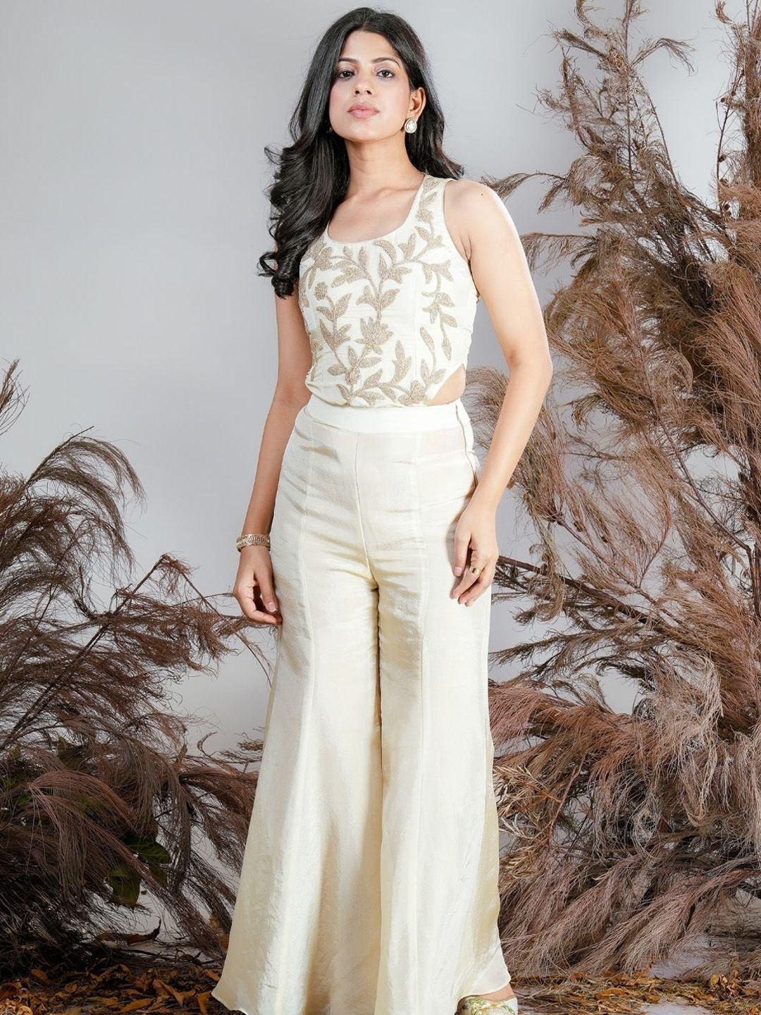 YuvJAAUp_92826f7dabc340239b607f5b5947ea47.jpg Embroidered Top With Trouser Co-Ords - Image 1